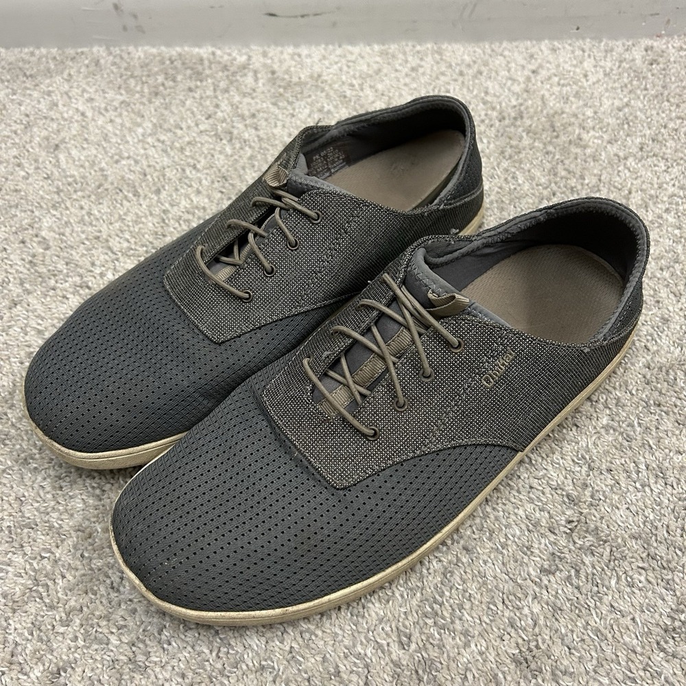 OluKai‎ Nohea Moku Mens Size 12 No Tie Boat Shoes Gray Beach Slip On